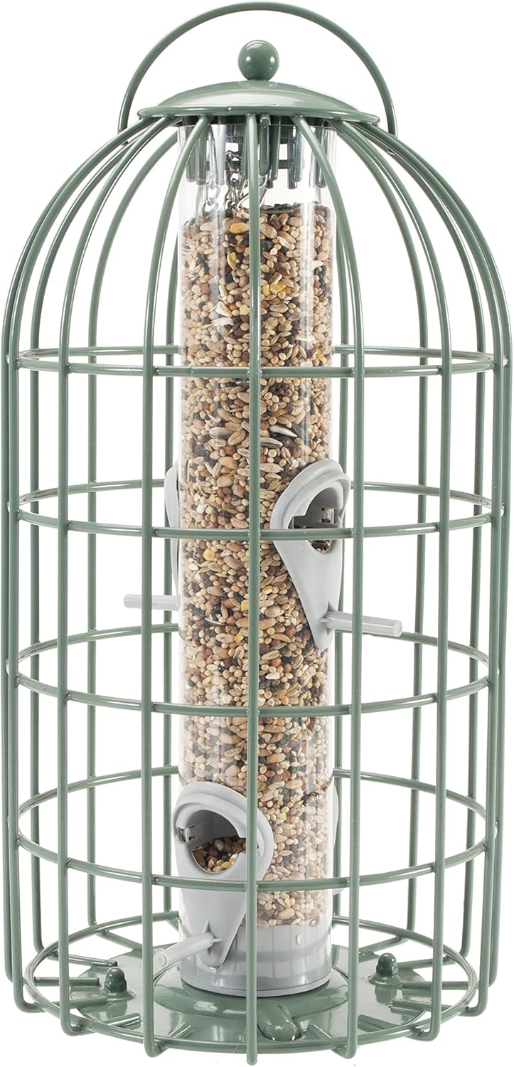 The Nuttery Original Seed Squirrel Proof Bird Feeder, Ocean Green