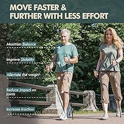 GPTCAMP Nordic Walking Stick, TPZ-1, Black 2pc