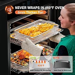 Air Fryer Basket for Oven, 2 Set Air Fryer Pan and