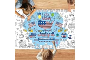 T-Antrix 4th of July Giant Coloring Poster,30 x 72 Inches Jumbo Coloring Banner/Table Cover for School Parties, July 4th Independence Day, Special Events Decoration-Kids Party Favor Supplies Crafts