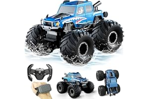 ENJOYFLY Monster Truck Toys Amphibious Remote Control Car, Waterproof RC Trucks 2.4GHz Monster Trucks Car for Boys 6-12+, 1:16 4WD All Terrain Off-Road Pickup Toy for Kids Gifts Presents