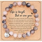 KORATER Get Well Soon Gifts for Women,Natural Stone Healing Bracelet, Inspirational Gifts for Women Teen Girls