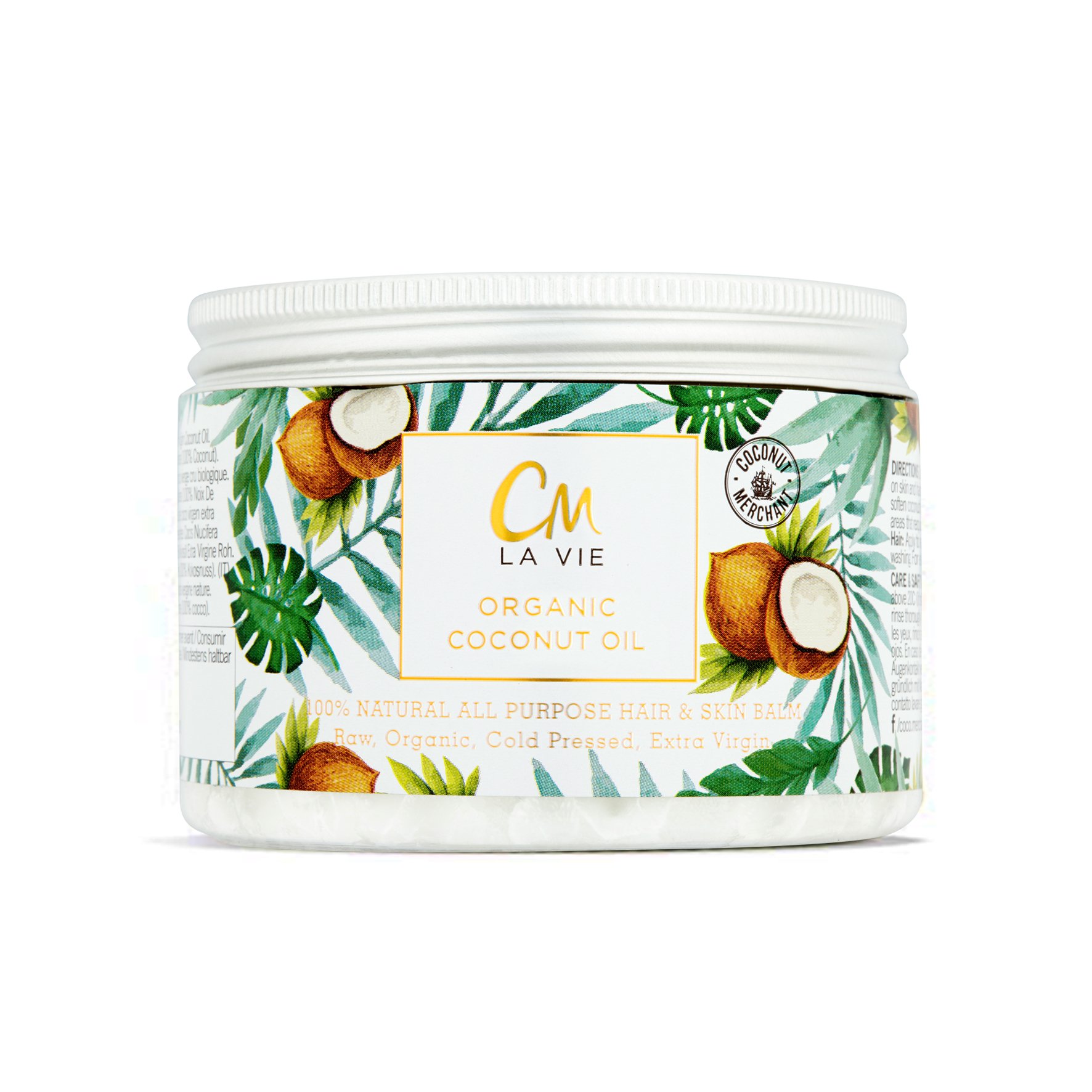 CM La Vie Organic Coconut Oil for Hair & Skin | Organic, Non-GMO, Ethically Sourced Beauty Balm and Moisturiser for Hair & Skin | 300ml