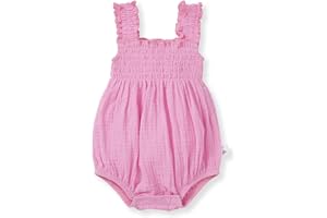 Burt's Bees Baby baby-girls Rompers, Set of 2 Bubbles, One Piece Jumpsuits, 100% Organic Cotton