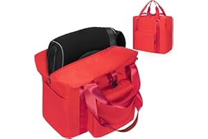 TORIBIO Backless Booster Car Seat Travel Bag, for Gb Pockit, Tote Bag Strollers Bags for Airplane Gate Check, Red