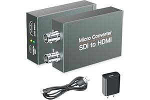 SHUITING SDI to HDMI Converter with SDI Loop Out, 1080p HD-SDI / 3G-SDI/SD-SDI to HDMI Video Audio Converter, BNC to HDMI Adapter for SDI Camera Monitor Projector