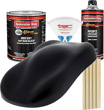 Amazon Com Custom Shop Hot Rod Black Hot Rod Flatz Urethane Automotive Flat Matte Car Paint 1 Gallon Kit Automotive