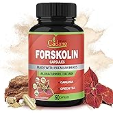 Forskolin Supplements Capsules with Turmeric Curcumin, Arjuna, Garcinia Cambogia, Green Tea - 60 Capsules