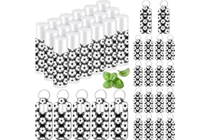 Swiffen 18 Sets Party Favors Lip Balm and Lipstick Holder Keychain Bulk Sport Ball Team Gifts Natural Moisturizing Lip Balm Keychains Pouch for Team Sports Party Supplies(Soccer,White Black)