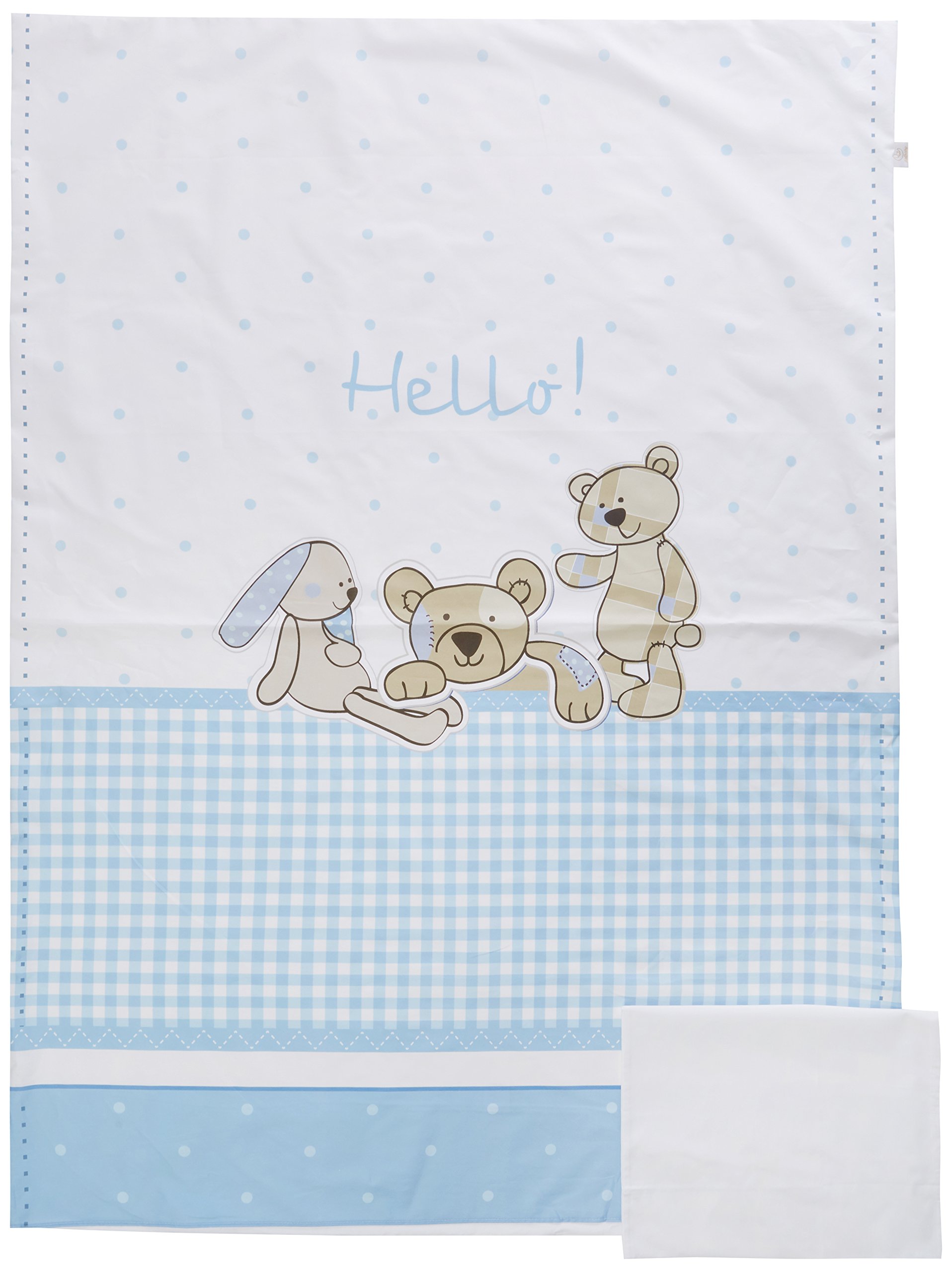 Italbaby Hello Maxi Bedding Set, Light Blue, Multi-Color, One Size