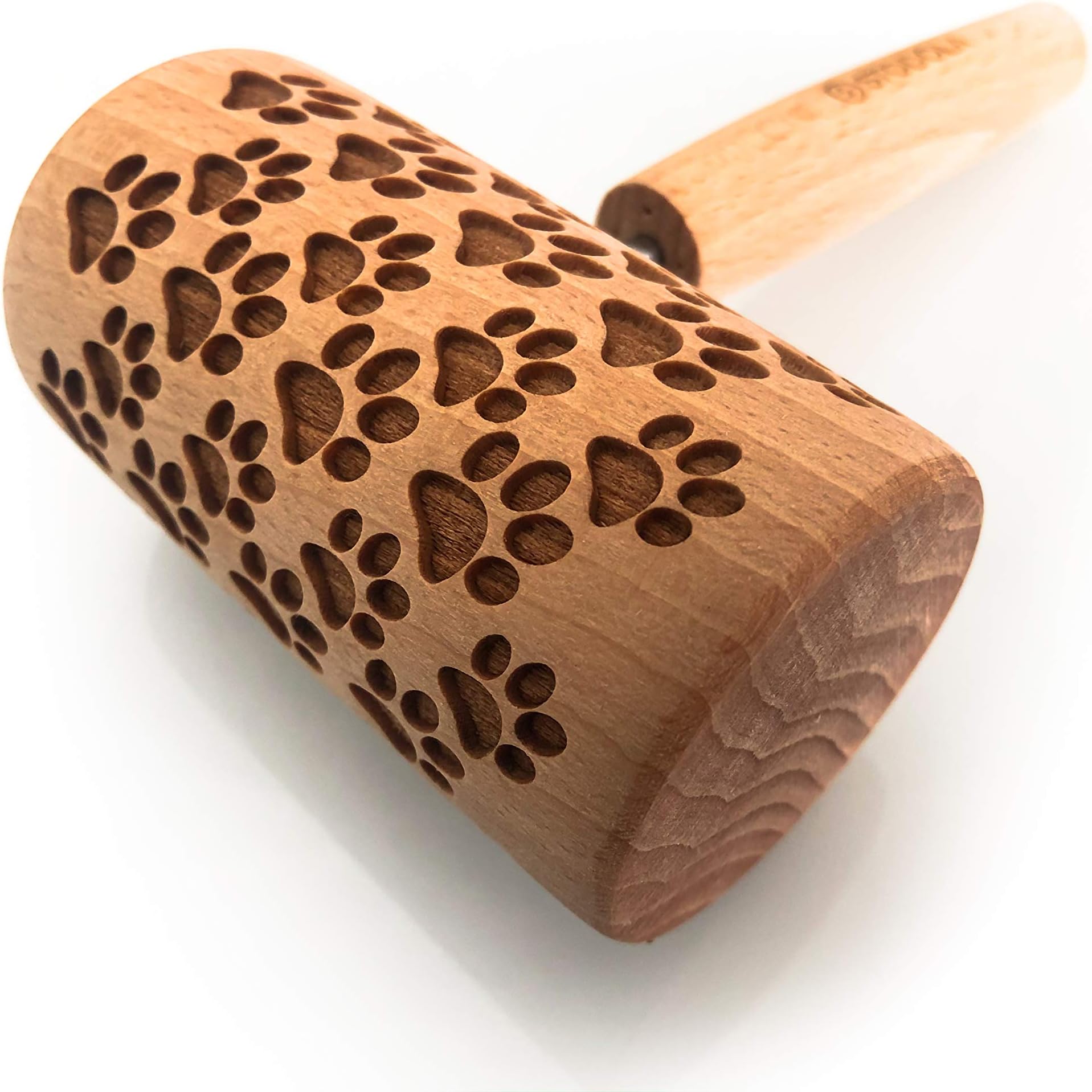 Rolling Pin Embossed With DOG PAWS Pattern For Baking Engraved cookies Size Roller 4 inch