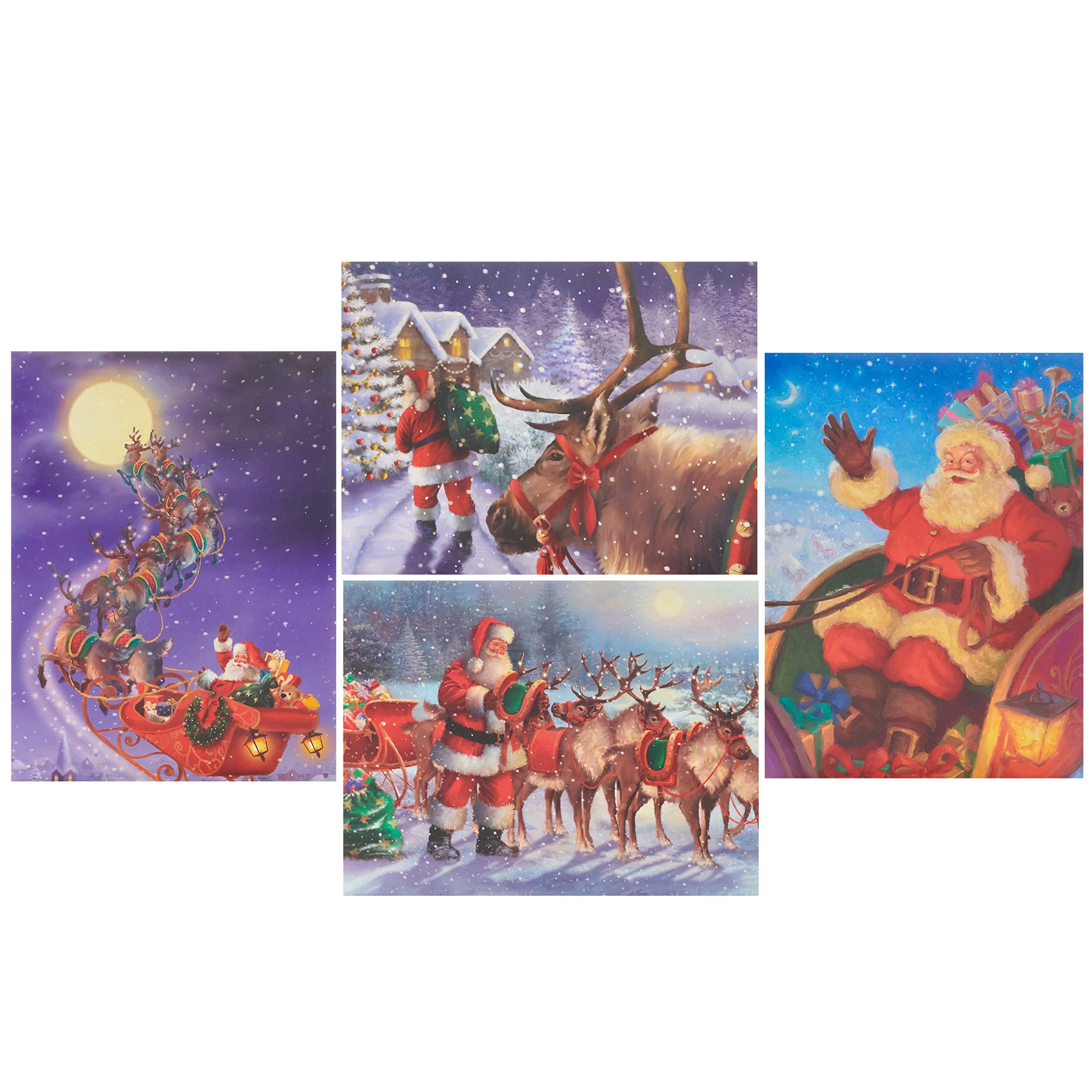 Box of 24 Assorted Festive Santa Multiple Charity Christmas Cards In 4 Designs 556980