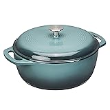 Amazon Basics Enameled Cast Iron Covered Round Dutch Oven, 6-Quart, Gray