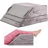 jakoola 3 Heights Leg Elevation Pillow Blood Circulation, Swelling, L 24" | Wedge pillow for legs, after surgery, Leg/knee/back pain relief, Double legs support rest pillow, Knee/foot elevation pillow