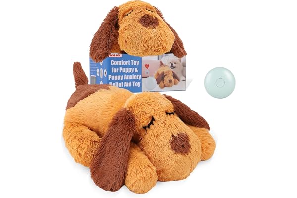 WEOK Heartbeat Puppy Toy - Comfort Cuddler Pillow, Dog Anxiety Relief Calming Aid,Heartbeat Stuffed Toy for Dogs,Puppy Heartb