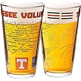 Greenline Goods – University of Tennessee Volunteers College Pint Beer Glasses (Set of 2), 16 oz – Full-Color Logo + Campus Map