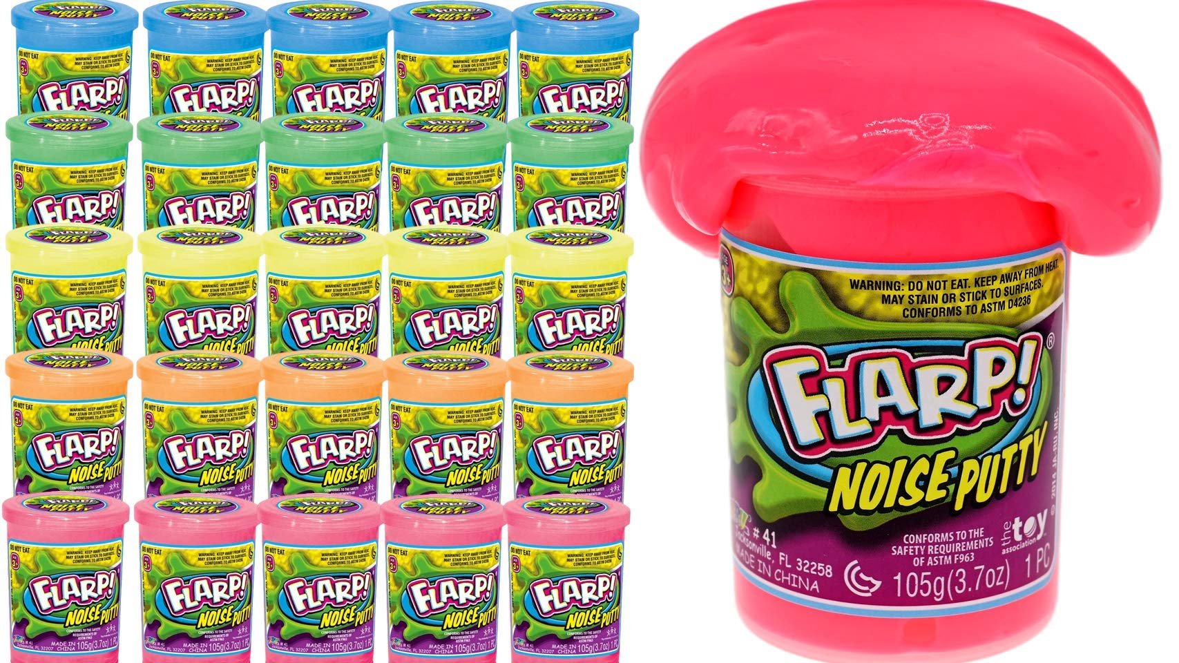 JA-RU Scented Flarp Noise Putty for Kids (24 Units Assorted) Fart Noise Maker. Hand Therapy Putty. Stress Relief Toy. Slime Party Favors & Goody Bag Stuffers. 10041-24p