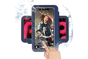 Shower Phone Holder,Adhesive Waterproof Phone Cradle,Touchable Anti-Fog Screen Phone Case,Wall Mount Phone Shelf for Bathroom