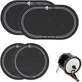 Nouiseuns Bass Drum Patch - 4PCS Bass Drum Protector Patch for Single &amp; Double Pedal, Fiber Cloth for Bass Drum Head Protection &amp; Beater Impact