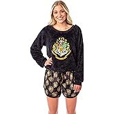 Harry Potter Womens' Hogwarts Crest Sweater and Shorts Sleep Pajama Set