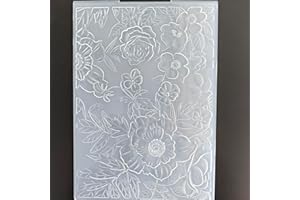 NZJ 3D Texured Spring Flower Background Plastic Embossing Folders for Card Making Scrapbooking and Other Paper Crafts
