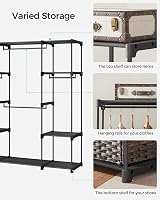 SONGMICS Clothes Wardrobe Rack Portable Closet 4 Hanging Sections 43x151x166 cm view 8