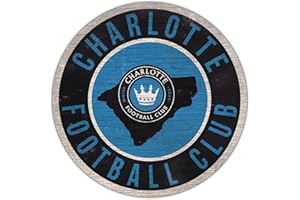 Fan Creations Charlotte FC MLS Wooden Sign 12” Round Wall Decor - Show Your CFC Team Spirit and Decorate Your Major League Soccer Fandom - Officially Licensed Home Decor