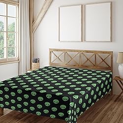 Ambesonne Alien Flat Sheet, Supernatural Martiansal