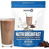 Nutri11 NutriBreakfast by Nutrillermo/Keto Protein Collagen Powder with MCT Oil/MCT Oil Powder/Keto Collagen Peptides with Grass-Fed Bovine Collagen Type I &amp; III (15.9, Chocolate)