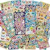 KARSLORA 36 Sheets Stickers for Kids, 800+ Stickers for Scrapbooking Including Animals, Fruits, Dinosaurs, Hearts, Cats, Fish