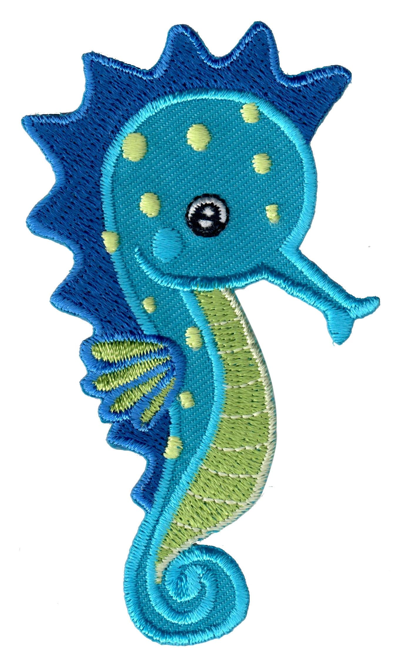PatchMommy Seahorse Iron-On Patch - Premium Embroidered, Washable - 3.5" x 2" - Durable Applique for Jackets & Backpacks
