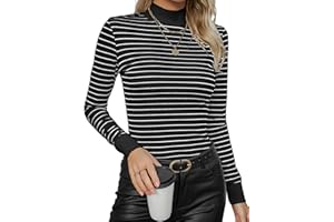 Bellcoco Women's Mock Turtleneck Long Sleeve Shirt Slim Fit Soft Thermal Underwear Tops Lightweight Base Layer Shirts