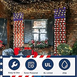 Leisure world 160 LED Solar American Flag Lights