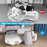 efluky 100L Laundry Basket with Lid Bamboo Handles XL Foldable Light Grey view 2