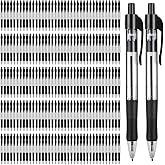 Blcculi 200 Pack Retractable Ballpoint Pens Bulk,1.0 mm Medium Point Pen,Black Gel Ink Pens,Smooth Writing Pens with Comfortable Grip for Office Supplies Journal Writing (Black Ink)