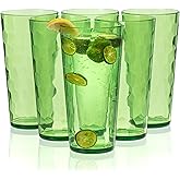 KOXIN-KARLU Mixed Drinkware 26-ounce Plastic Tumbler Acrylic Water Glasses, set of 6 Green