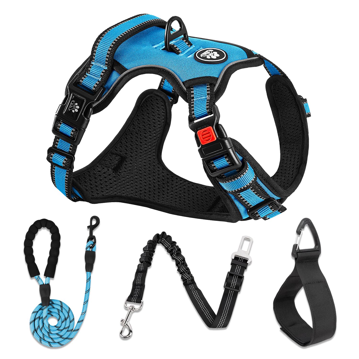 Photo 1 of NESTROAD No Pull Dog Harness,Adjustable Oxford Dog Vest Harness with Leash,Reflective No-Choke Pet Harness with Easy Control Soft Handle for Small Medium Dogs(Medium,Blue)