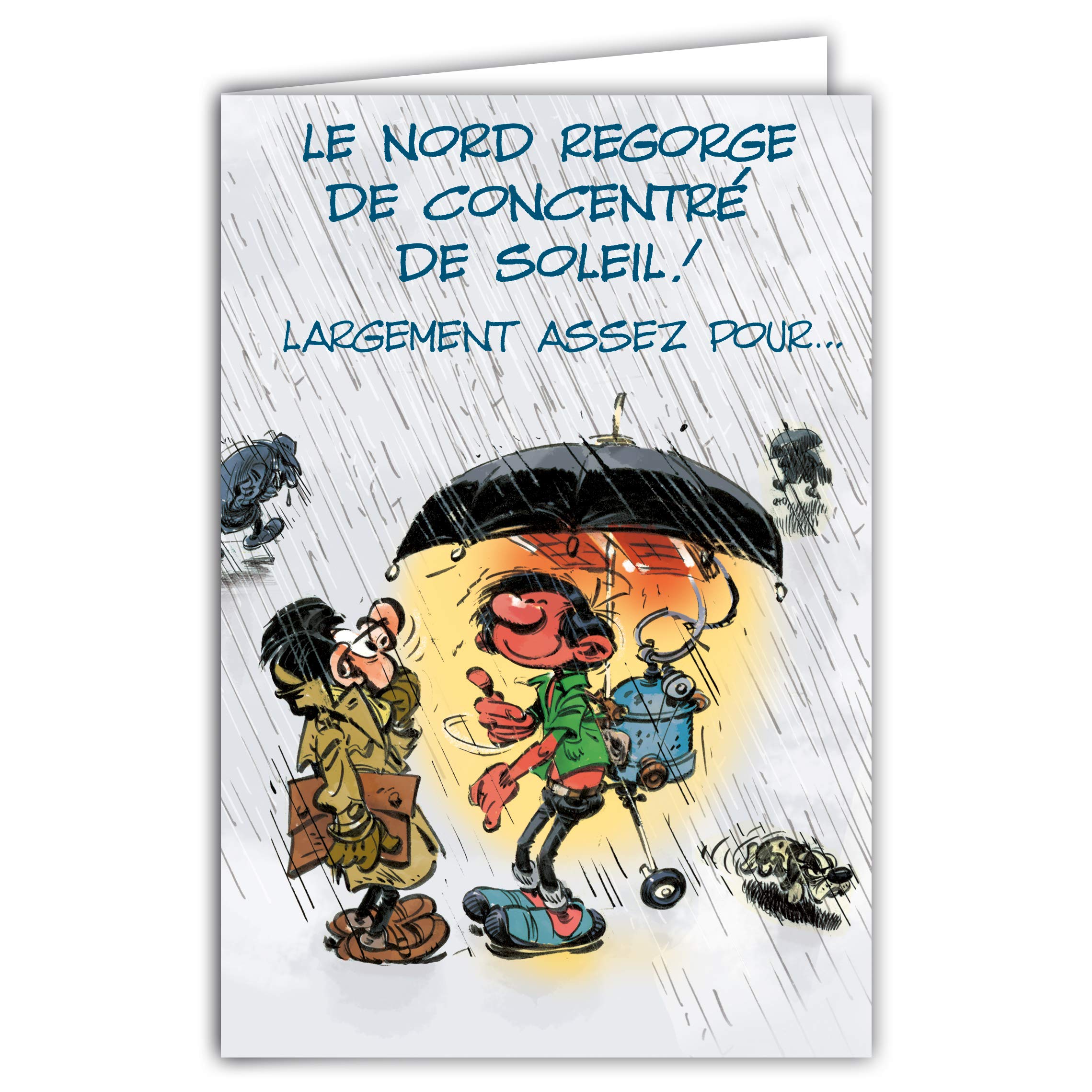 59 NORD Gaston Lagaffe Map - Great Birthday; Weather; Sun; Rain; Heart; Kiss;