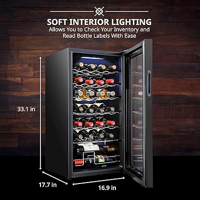 Buy Ivation 28 Bottle Compressor Wine Cooler Refrigerator With Wi Fi Smart App Control Cooling System Large Freestanding Wine Cellar Fridge For Red White Champagne Or Sparkling Black Glass Door Lock
