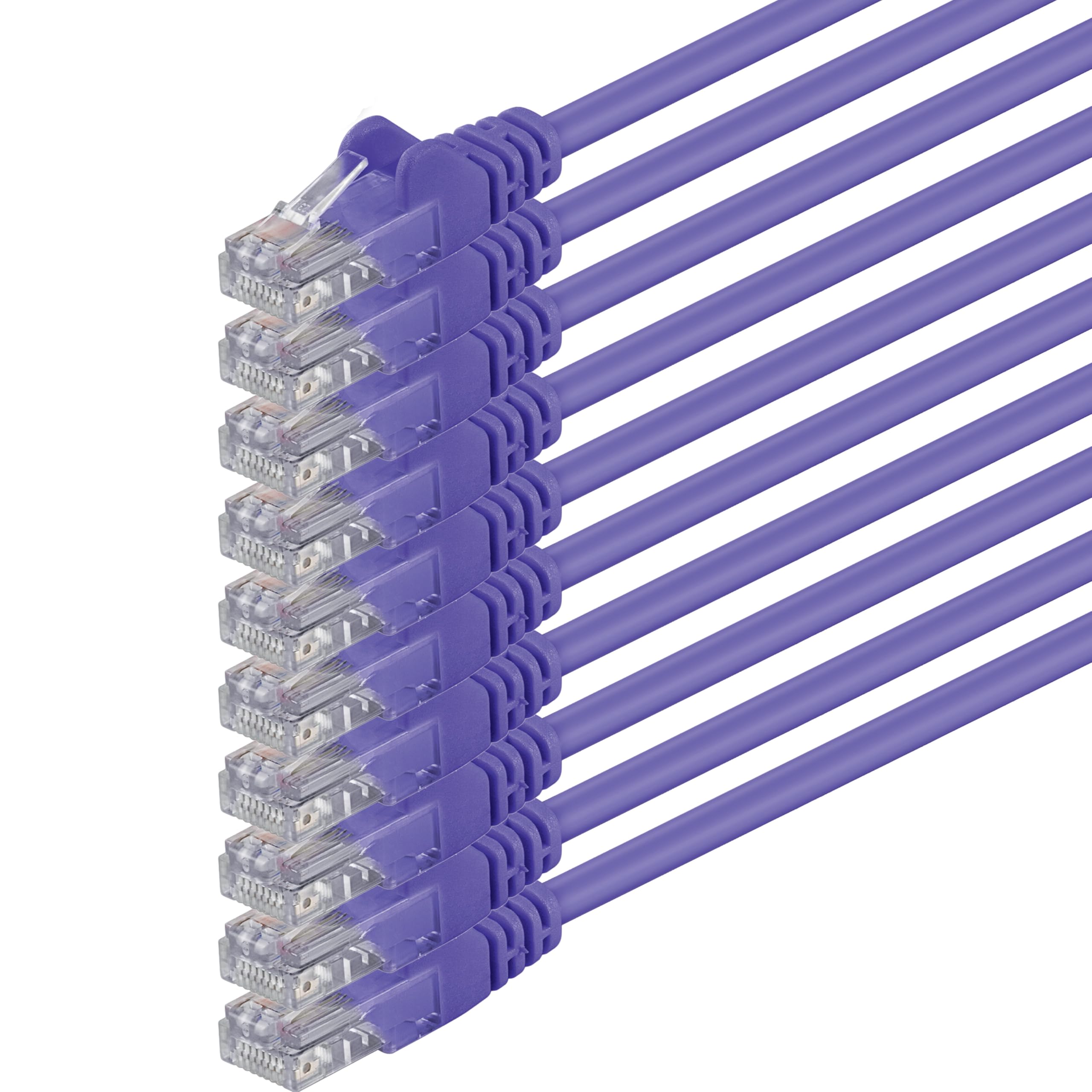 1aTTack.de 1m - purple - 10 pieces - (PACK) - CAT.6 CAT6 Ethernet LAN network cable 1000 Mbit/s patch cable