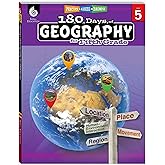 180 Days™: Social Studies, Geography for 5th Grade Practice Workbook for Classroom and Home, Cool and Fun Practice Created by Teachers