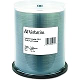 Verbatim 700MB 52x 80 Minute White Inkjet and Hub Printable Recordable Disc CD-R, 100-Disc Spindle 95252
