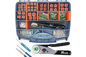 JRready DW5011 Deutsch Connector Kit - DT Connectors 2 3 4 6 Pin, Size 16# Solid Contacts16-20 AWG, Deutsch Crimp Tool, Deutsch Pin Removal Tool. Waterproof Automotive Connectors