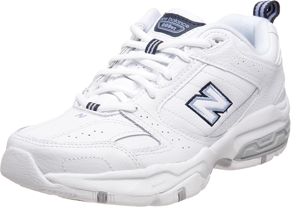 New Balance 608v2 Womens White Wide Leather Walking Shoes New/Display ...