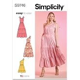 Simplicity Easy Misses' Tiered Dress Sewing Pattern Packet, Code S9746, Sizes 16-18-20-22-24, Multicolor