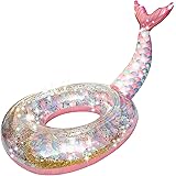 Splash Buddies Pool Float Glitter Inflatable Swim Ring - Fun Beach and Water Toy Lounge for Kids, Adults Alike (Mermaid)
