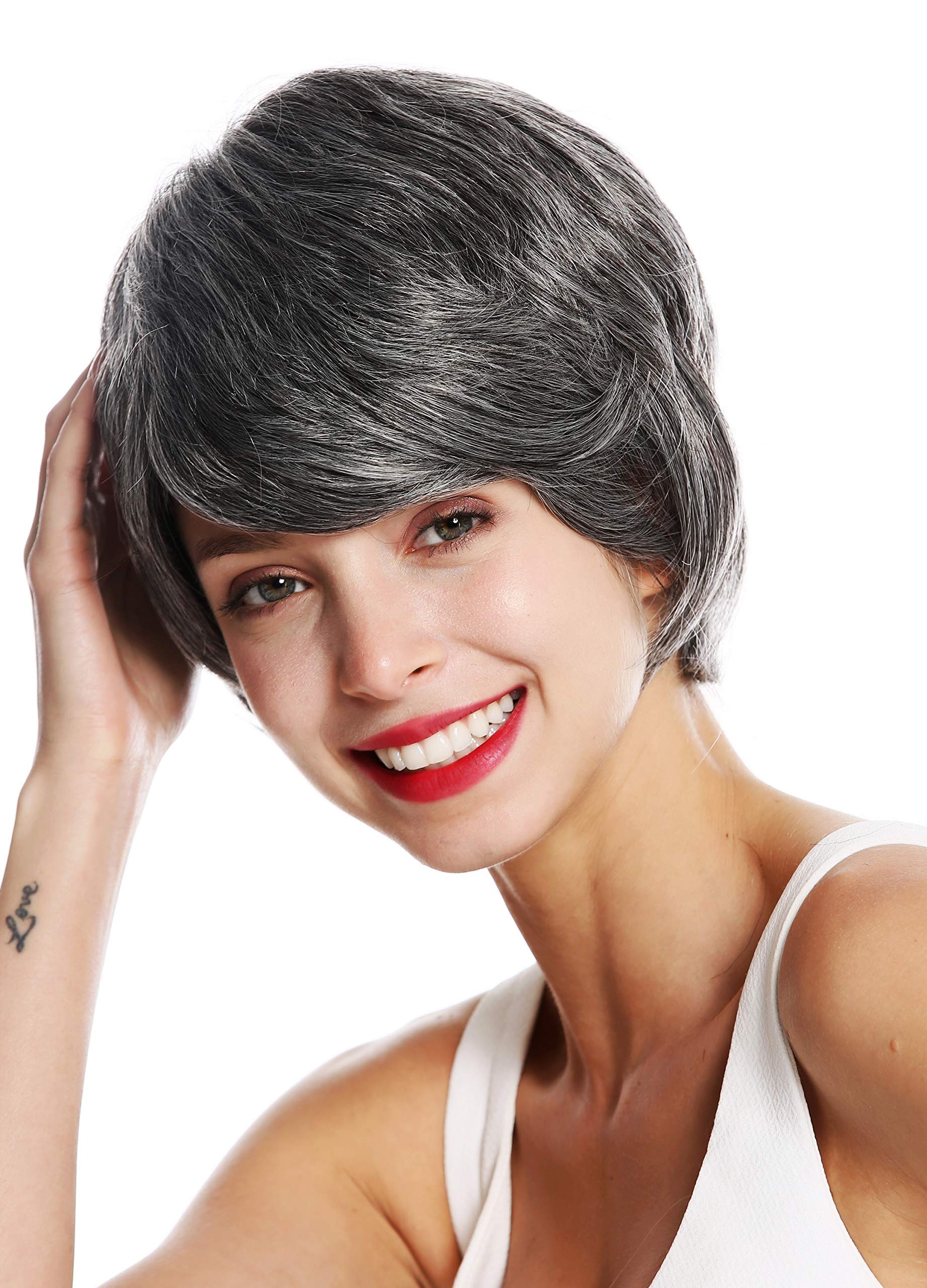 WIG ME UP - VK-50-44 quality women's wig short bushy boyish grey mottled dark grey