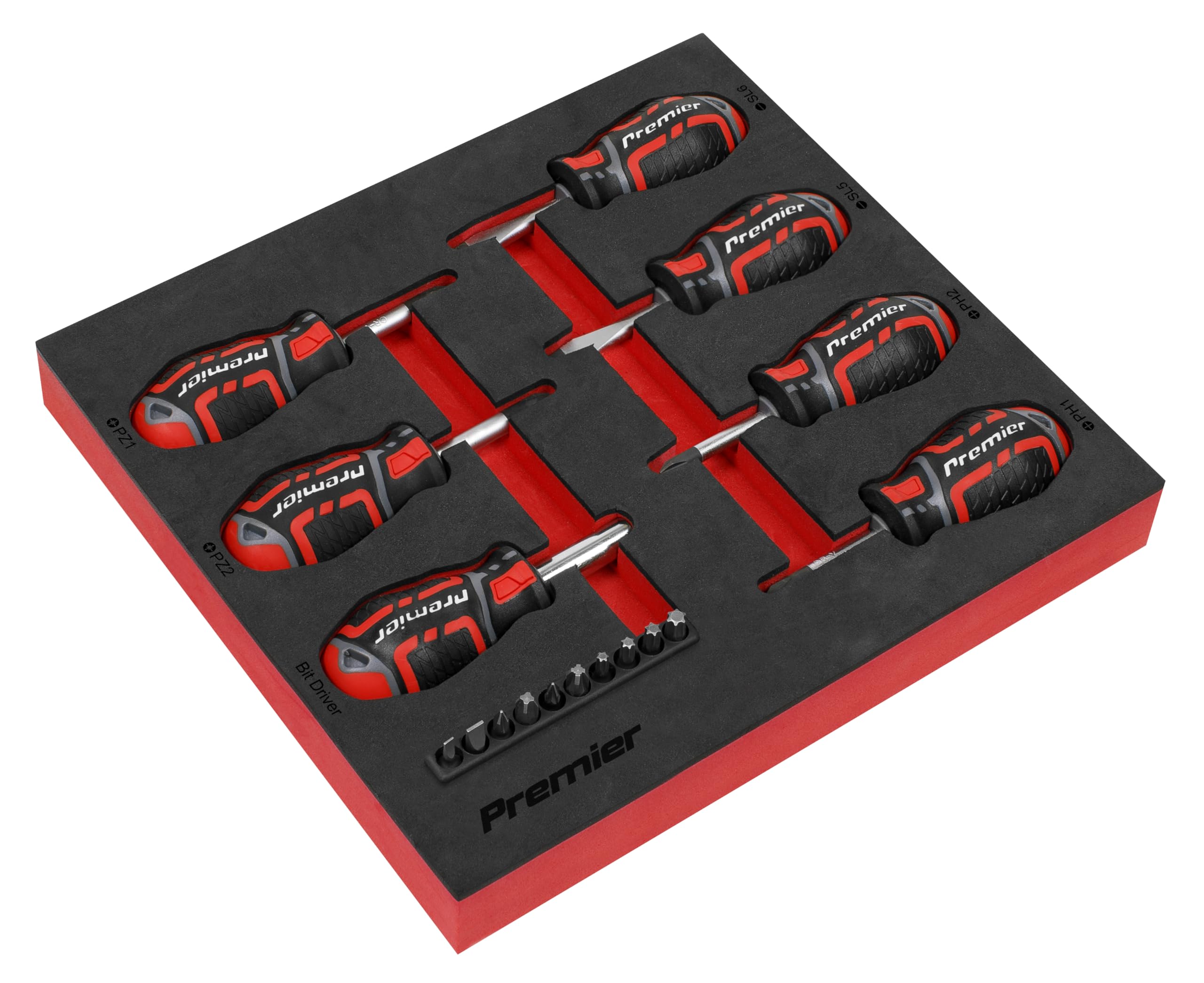 Sealey Premier 17pc GripMAX® Stubby Screwdriver Set - AK4371