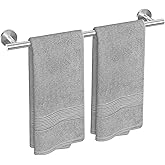 USHOWER Brushed Nickel Towel Bar, 24-Inch Towel Rack for Bathroom Wall Mounted, Thicken SUS304 Stainless Steel Towel Rod Modern Home Decor (Total Length 26-Inch)