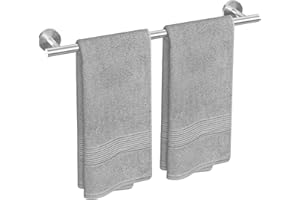 USHOWER Brushed Nickel Towel Bar, 24-Inch Towel Rack for Bathroom Wall Mounted, Thicken SUS304 Stainless Steel Towel Rod Modern Home Decor (Total Length 26-Inch)